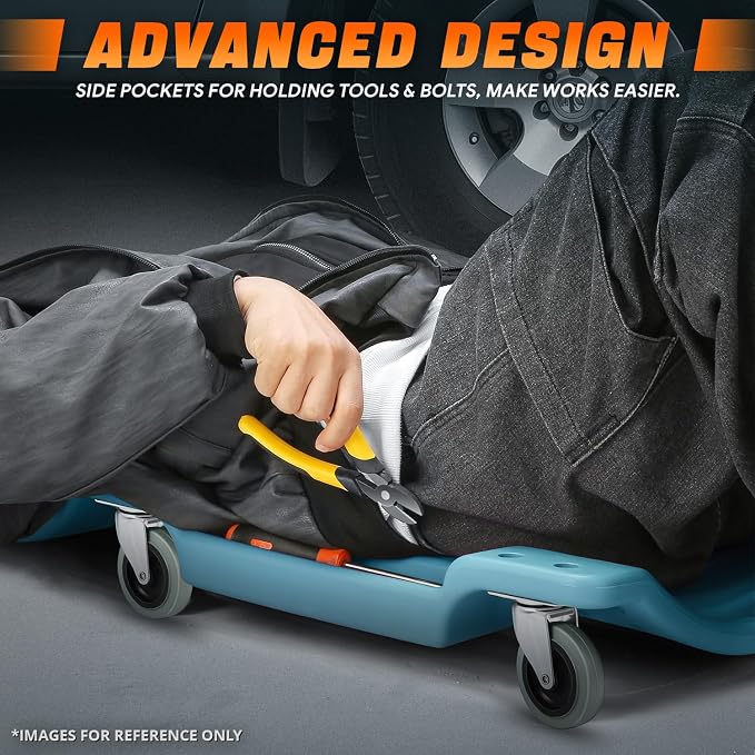 DNA MOTORING 40" L X 19" W Vehicle Repair Low Profile Plastic Rolling Garage - Image 4