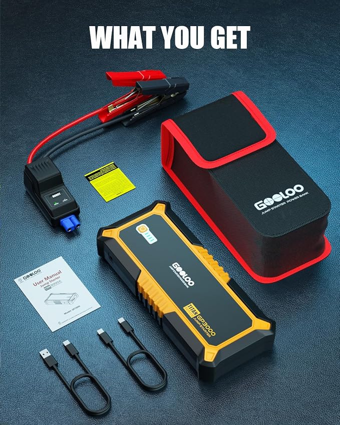 GOOLOO GP3000 3000A Jump Starter, 12V Car Battery Jump Starter - Image 7