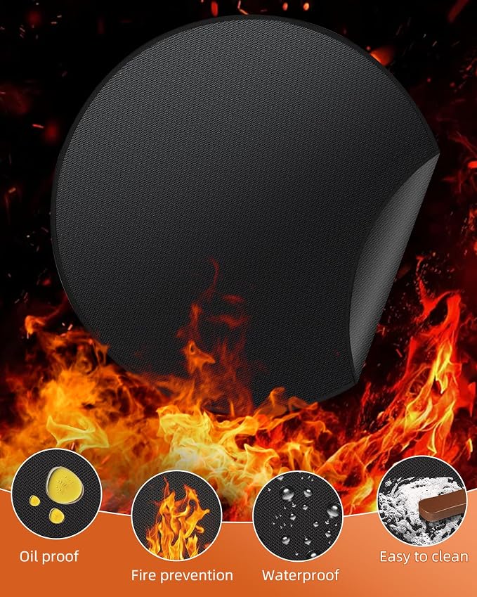 Round BBQ Grill Mat, 36 inches Double-Sided Fireproof Pad - Image 4