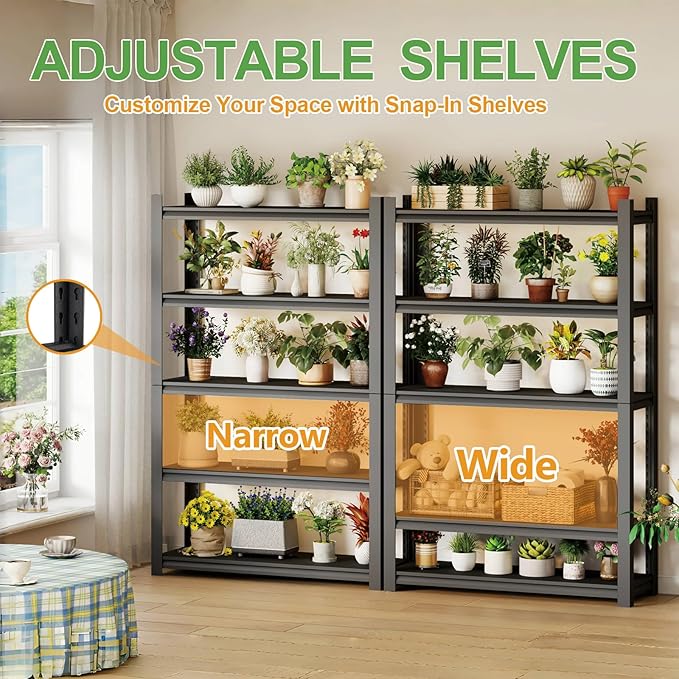 72H Metal Kitchen Storage Shelves, 2500 LBS Heavy Duty Garage Shelving Unit - Image 3