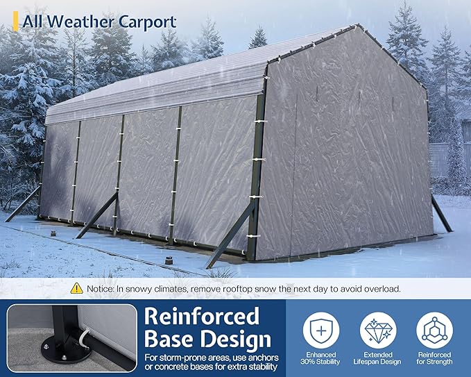 Jocisland 12x20x10.5 FT Metal Carport - Image 8
