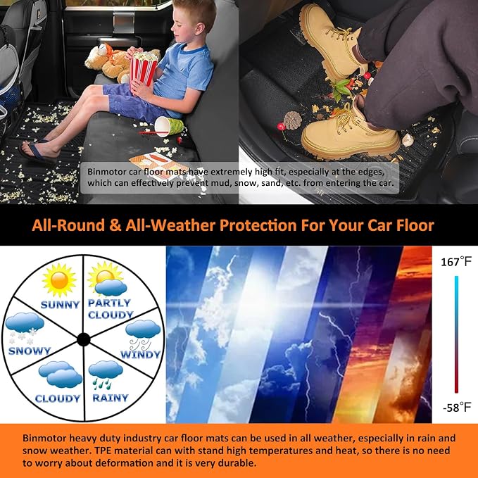 Binmotor-All Weather Floor Mats and Cargo Liner Set - Image 6