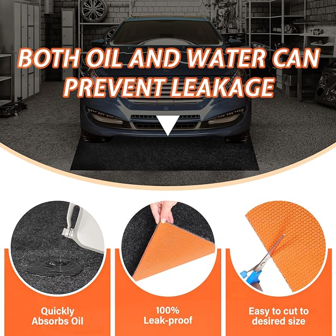 60" x 36" Heavy Duty Oil Spill Mat, Garage Floor Mat - Image 4