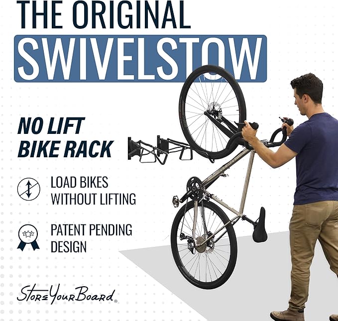 StoreYourBoard SwivelStow Road & Gravel Bike Storage Rack 4 Pack – Heavy Duty - Image 3