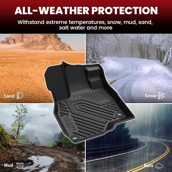 LASFIT Floor Mats & Cargo Mat for Acura RDX All Weather Floor Liner TPE Custom - Image 2