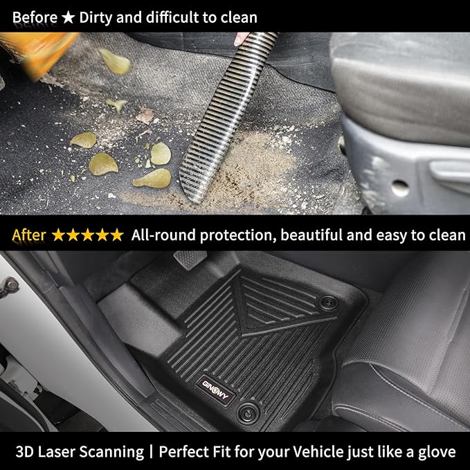 GINOWY- Floor Mats for Kia Seltos 2020-2024 2025, TPE All Weather Protection - Image 4