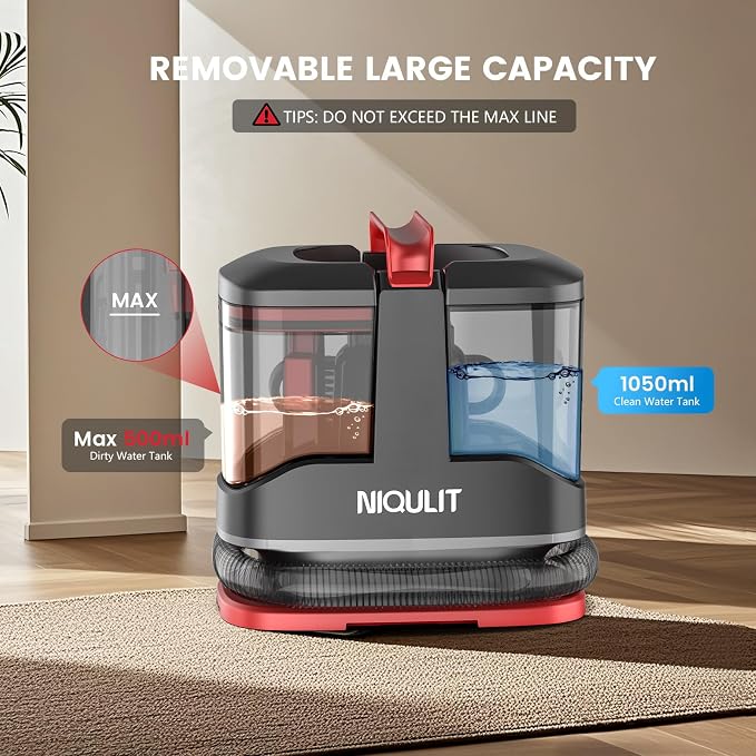 Portable Spot Cleaner Machine for Carpet and Upholstery, 15Kpa Powerful Suction - Image 3