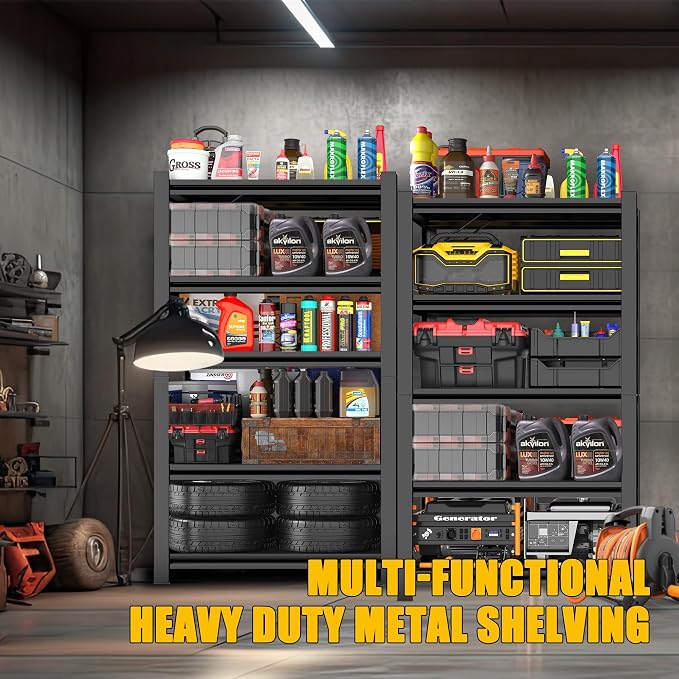63" Heavy Duty Garage Shelving, 5-Tier Adjustable Storage Shelf, 2000lbs - Image 8