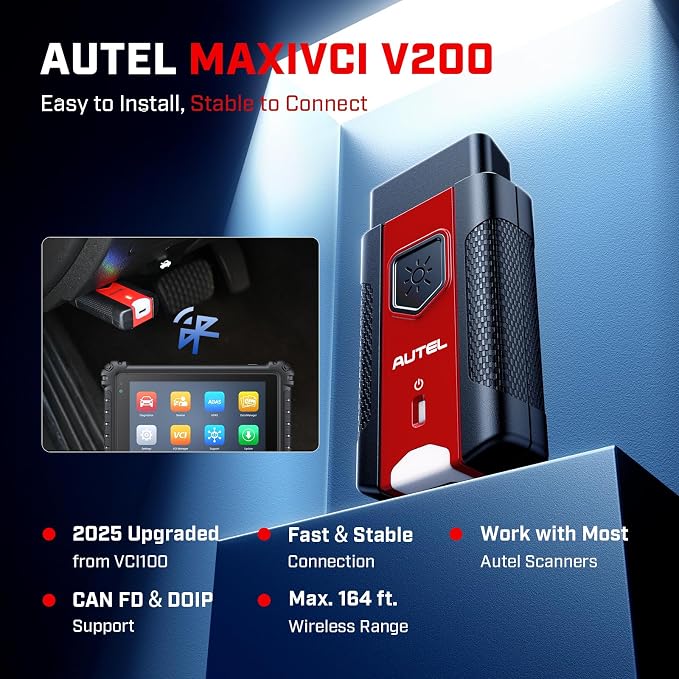 Autel MaxiVCI V200 VCI200 Wireless Dongle: 2025 VCI 200 OBD2 Connector 2.0 of - Image 2