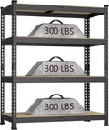 36" W x 16" D x 55" H Adjustable Garage Storage Shelves by BuxWellBang