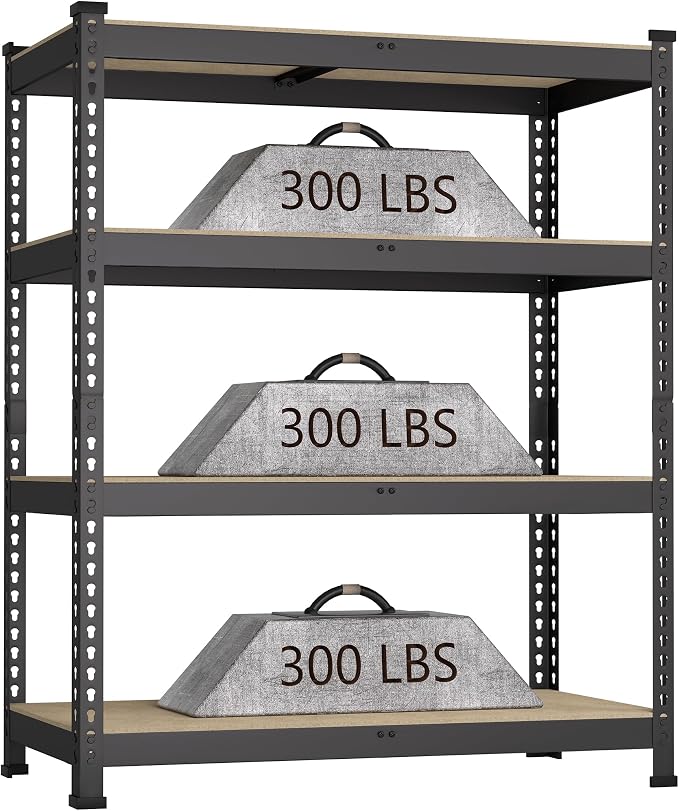 36" W x 16" D x 55" H Adjustable Garage Storage Shelves by BuxWellBang