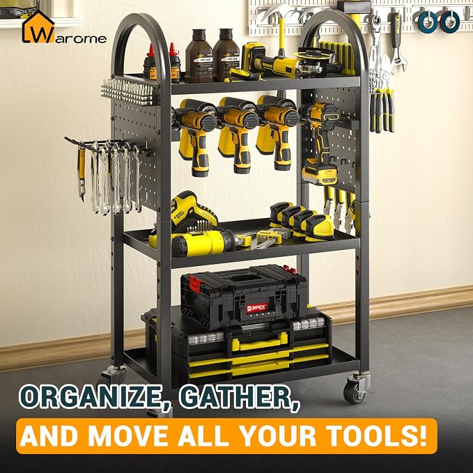 WAROME Power Tool Organizer for Garage, Heavy Duty Tools Holder Storage Rack On - Image 3