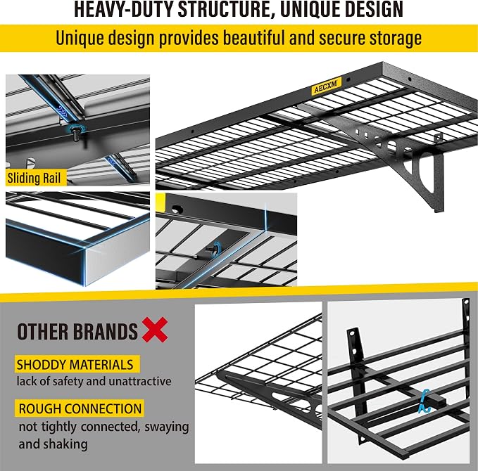 1.64x4ft 2Pack Wire Shelving Unit Heavy Duty Garage Storage Shelves Wall - Image 4