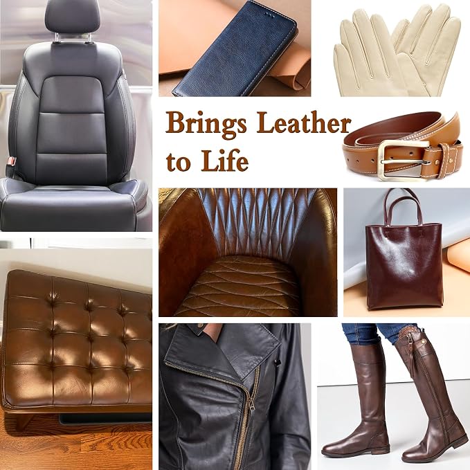 Leather Recoloring Balm Medium Brown Dye Vinyl Car Interior Leather Boat Seat - Image 5