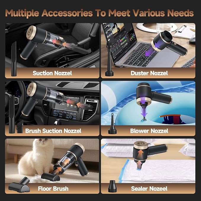 Car Vacuum Portable Cordless, Hand Vacuum - Image 4