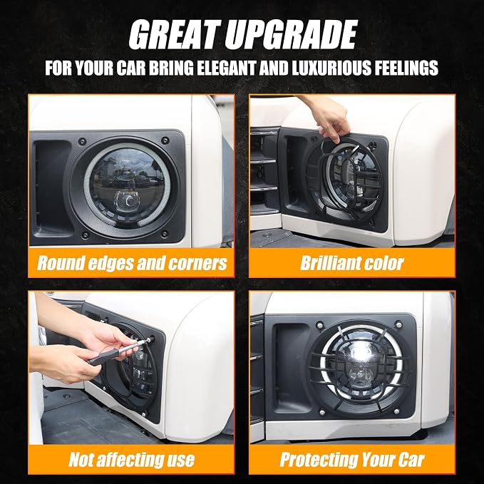 2 PCS Aluminum Alloy Car Headlight Cover Compatible - Image 6