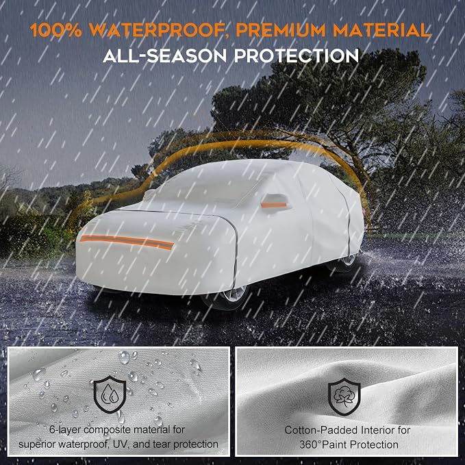 Waterproof Car Cover for Hatchback: 6-Layer All-Weather Protection from Rain - Image 3