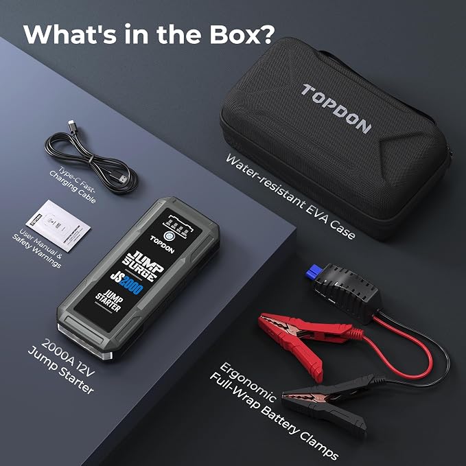 Car Battery Jump Starter, TOPDON 2000A Peak Jump Starter - Image 8