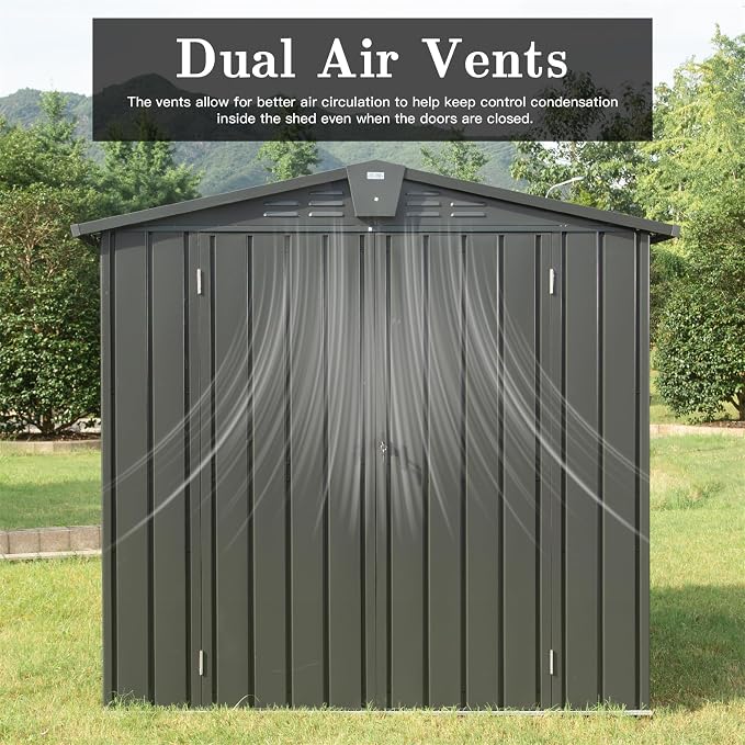 iKERY Galvanized Steel Storage Shed - Image 2