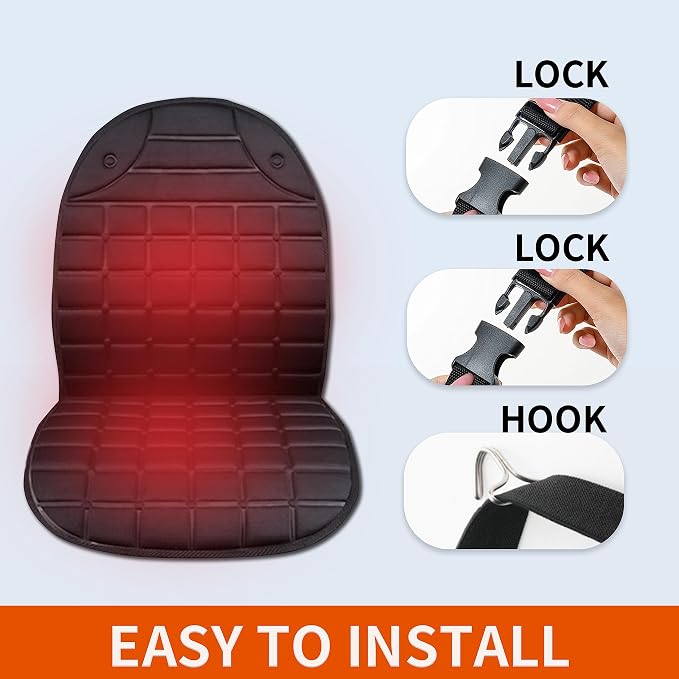 Heated Seat Covers, 2 Fast Heating Models Heated Seat Cushion Black - Image 5