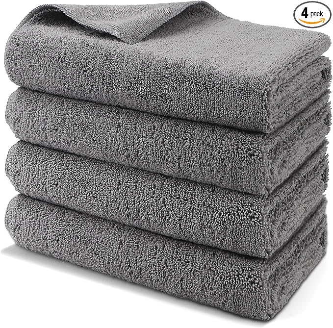 HOMEXCEL Professional Large Microfiber Car Drying Towels 4 Pack, Lint Free by HOMEXCEL