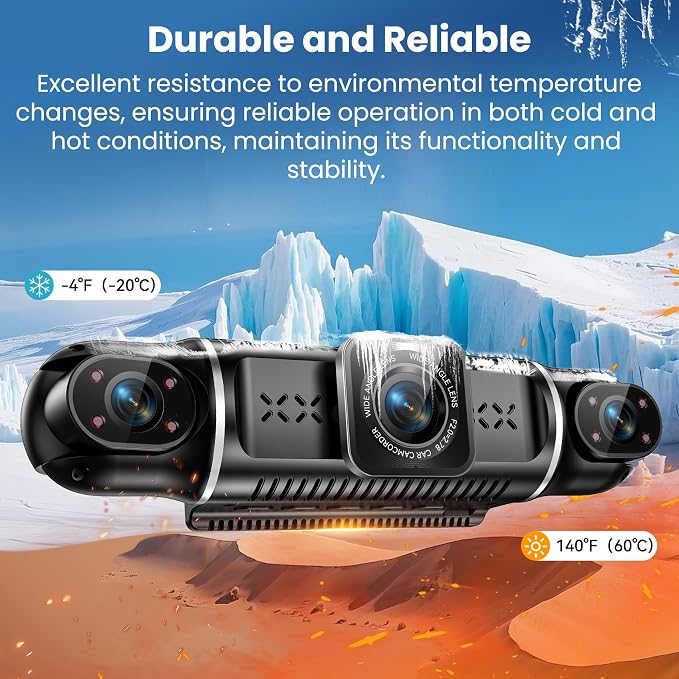 360°View 4 Channel Dash Cam, 2K+1080P Front and Rear Inside Left Right - Image 7
