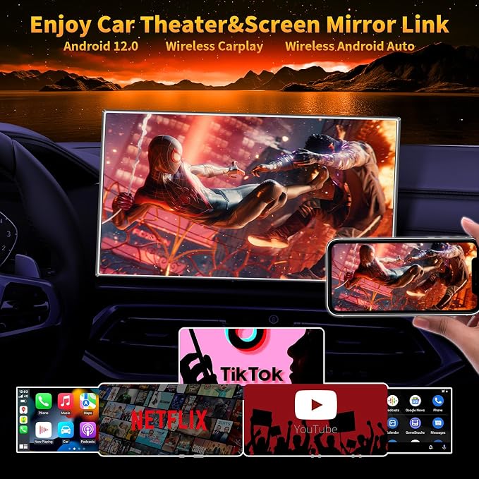 4-in-1 Carplay Ai Box, Wireless CarPlay & Android Auto Adapter, Compatible - Image 4