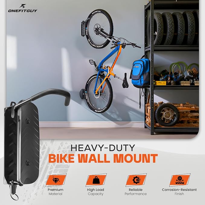 Swivel Bike Wall Mount, Bike Rack Garage, 150° Rotating & Space Saving Vertical - Image 3