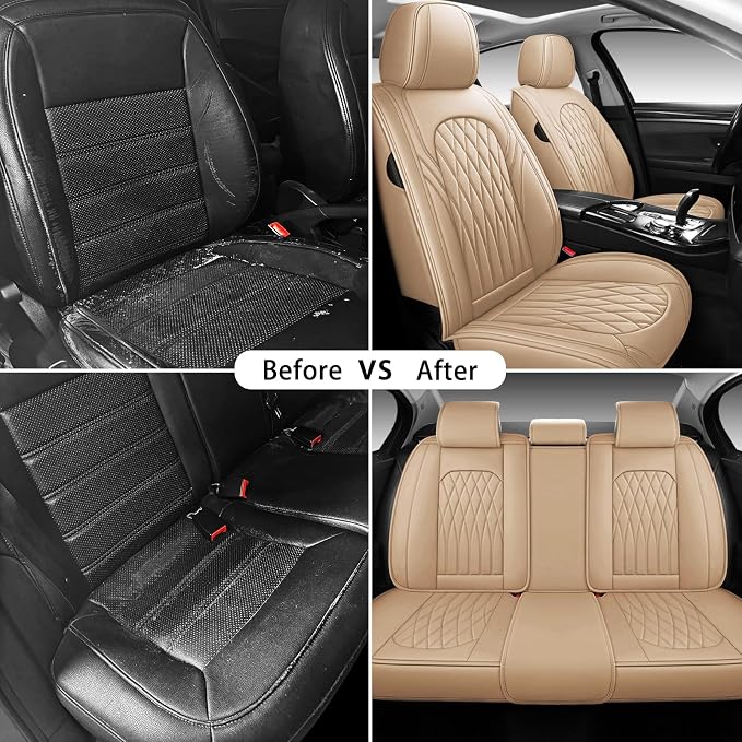 WELLDO Car Seat Covers Full Set, Leather Seat Covers - Image 6