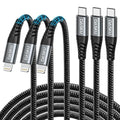 iPhone Cable Fast Charging 6FT USB C Lightning Cable 3 Pack 6 Foot Nylon by Dasku