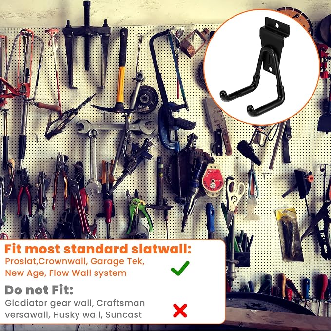 12 Pack Slatwall Hooks Heavy Duty Slatwall Accessories Garage Slatwall Hooks - Image 7