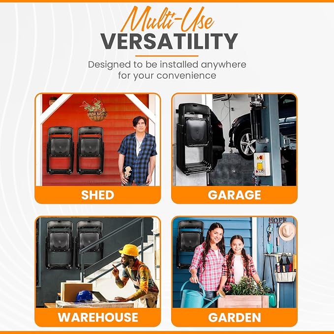 Heavy Duty Folding Chair & Tool Rack – Wall Mount Organizer - Image 5