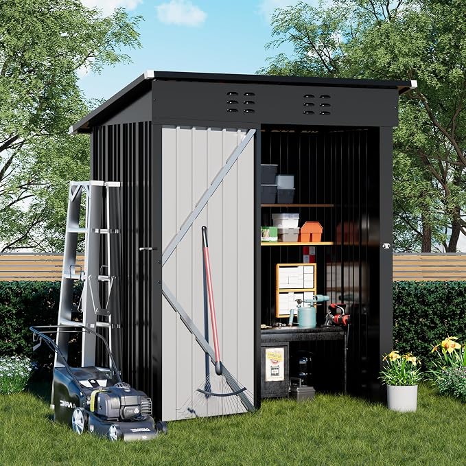 COMHOMA Shed Outdoor Storage Shed Metal, Lockable Doors Tool Sheds by ComHoma