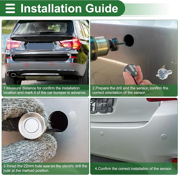 Motoforti Car Auto Vehicle Reverse Backup Radar System Reverse Parking Sensors - Image 7