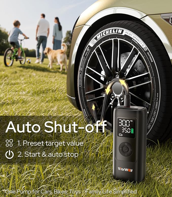 WARWOLF 160PSI Tire Inflator Portable Air Compressor - Image 6