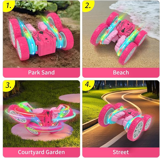 Remote Control Car for Girls, RC Cars 2.4GHz Fast RC Stunt - Image 2