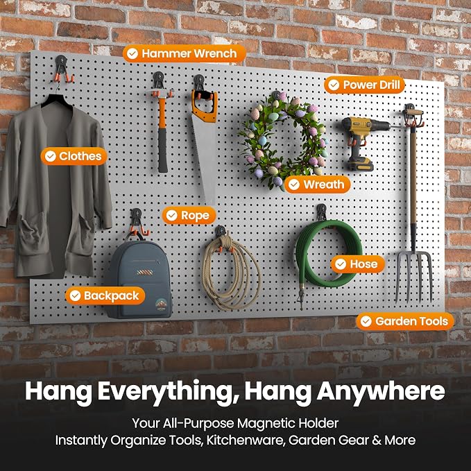 8 Pack Large Heavy Duty Magnetic Hook Extra Strong Magnetic Garage Hooks Big - Image 3