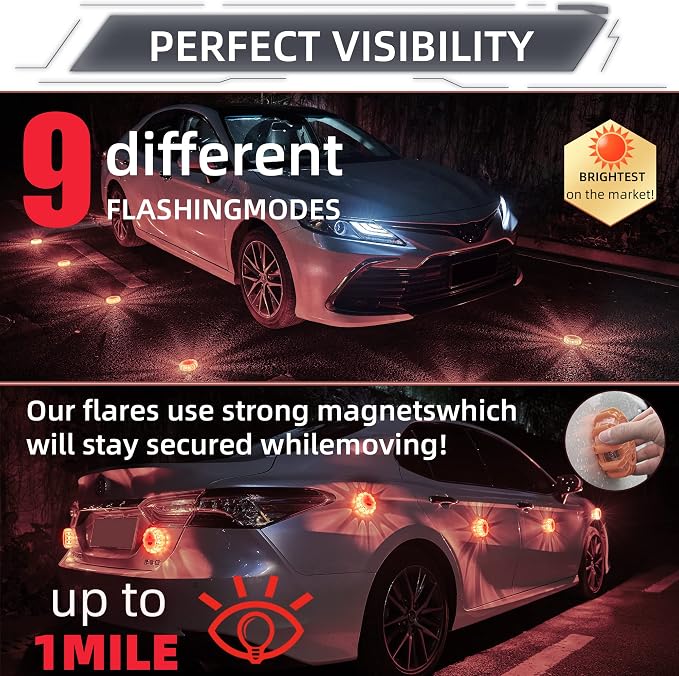 LED Road Flares Roadside Emergency car kit Emergency Road Flares Kit - Image 6