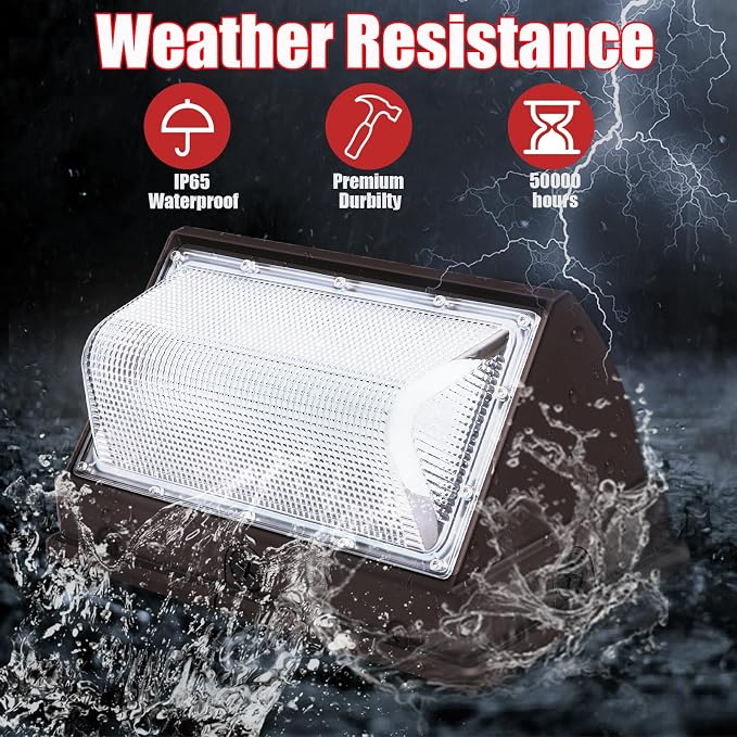 120W LED Wall Pack Lights, Extremely Bright Commercial Outdoor Wallpack - Image 3