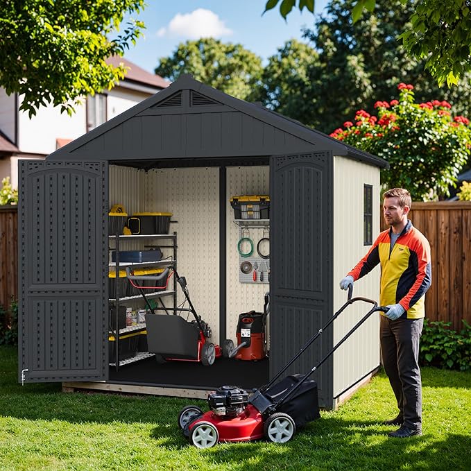 Greesum 8×6 FT Plastic Outdoor Storage Shed - Image 3