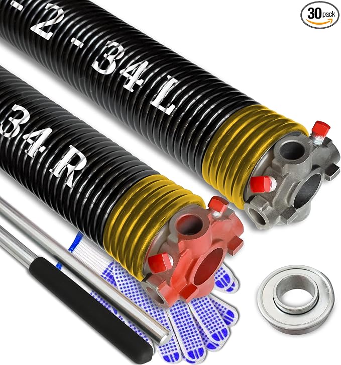 Garage Door Torsion Spring Set, Pair of 2" Electrophoresis Coated Garage Door by YINKCO