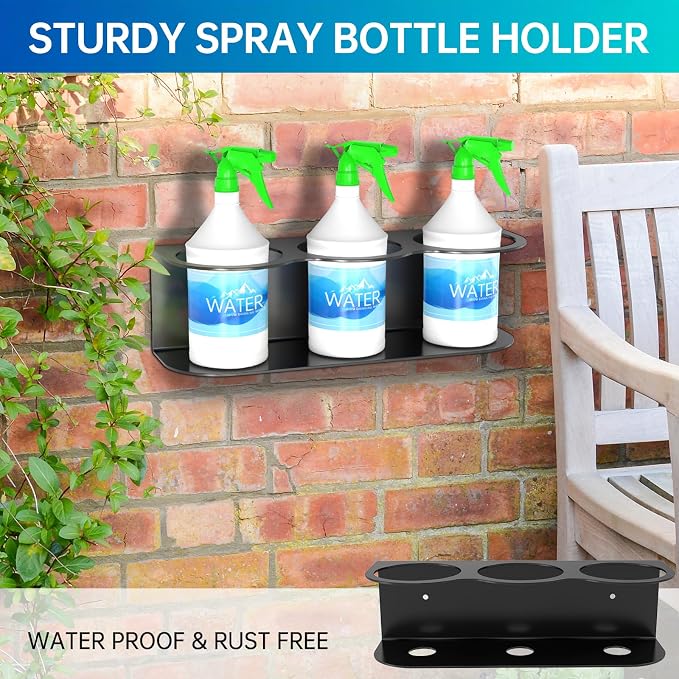 2 Pack 3 Holes All-Purpose Spray Bottle Holder Wall Mount Heavy Duty Spray Can - Image 4