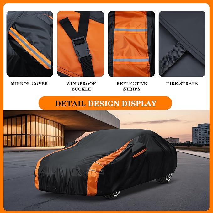 in Full Exterior Sedan Car Cover All Weather, Waterproof，UV Resistant, and - Image 3