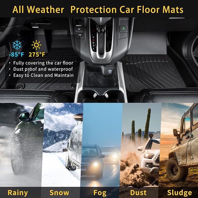 GINOWY-Floor Mats for Ford Focus 2012-2018丨TPE All Weather Car Mats Rubber - Image 5