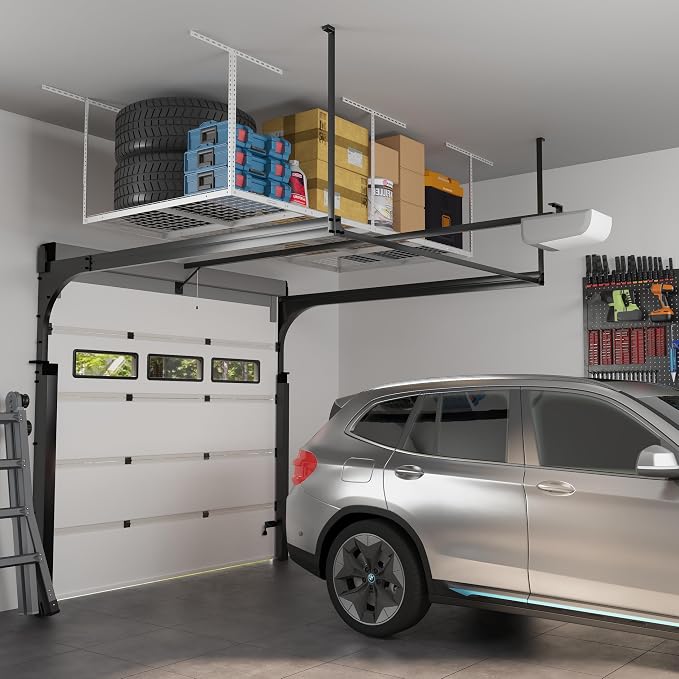 FLEXIMOUNTS 4x8 Overhead Garage Storage Rack, Adjustable Organization System - Image 7