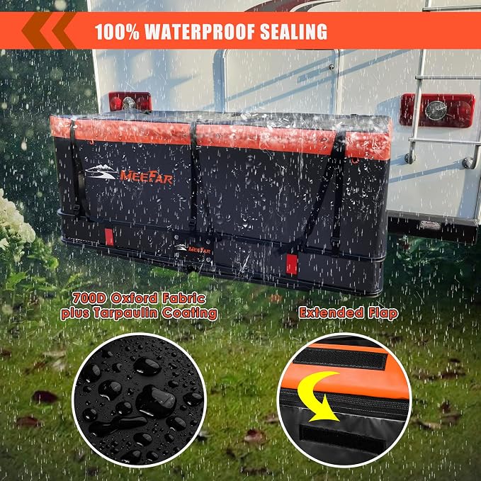 MeeFar Hitch Mount Cargo Carrier Bag Soft Shell 100% Waterproof 15 Cubic Feet - Image 7