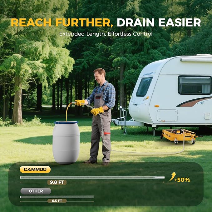 15 Gal Electric Oil Drain Pan, 110V High-Flow Pump, 9.8 FT Hose, 200 W Motor - Image 6