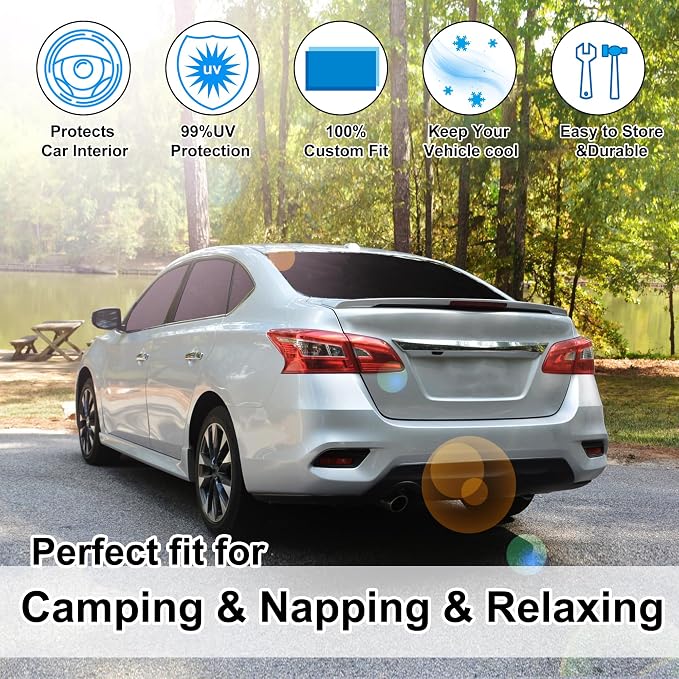 TINGLU Window Shades for Nissan Sentra 2014 2015 2016 2017 2018 2019 - Image 6