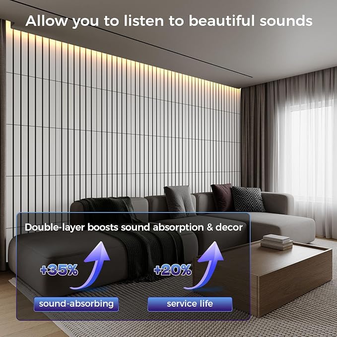 8 Pack 2-Layer Fold Soundproof Wall Panels, 0.9lb/ft³ High Density, 3D Acoustic - Image 3