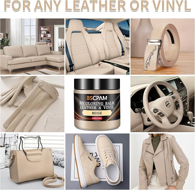 Beige Leather Recoloring Balm, Leather Couch Scratch/Stain Remover, Leather - Image 2